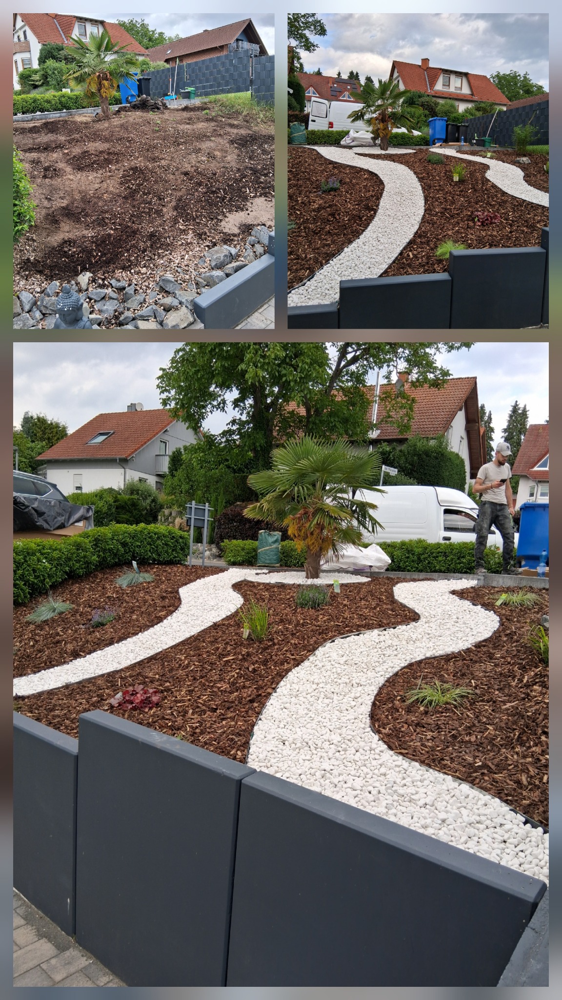 Moderne Gartengestaltung Vorher Nachher im Odenwald
